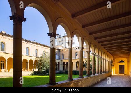 Park Sanssouci appartiene all'insieme dei parchi del palazzo di Potsdam. Friedenskirche, chiesa nel parco del palazzo progettata dal re prussiano Federico Foto Stock