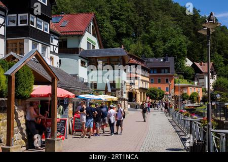 Il turismo si riprende lentamente nella città termale di Rathen Foto Stock