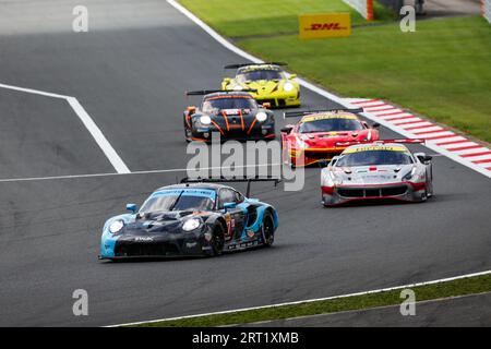 77 RIED Christien (Ger), PEDERSEN Mikkel (dnk), ANDLAUER Julien (fra), Dempsey-Proton Racing, Porsche 911 RSR - 19, azione durante la 6 ore di Fuji 2023, 6° round del FIA World Endurance Championship 2023, dal 7 al 10 settembre 2023 sul Fuji Speedway, a Oyama, Giappone Foto Stock