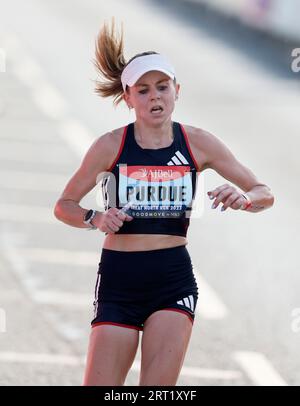 Charlotte Purdue finisce terza nella Women's Elite Race della AJ Bell Great North Run 2023 attraverso Newcastle upon Tyne, Gateshead e South Shields. Data foto: Domenica 10 settembre 2023. Foto Stock