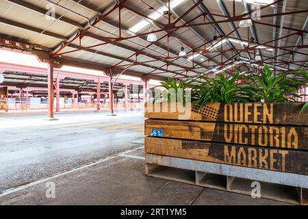 Melbourne, Australia, 29 settembre 2020: Il Queen Victoria Market è vuoto durante la pandemia di Coronavirus e il relativo blocco Foto Stock