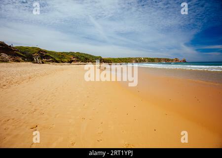 L'iconica Cape Woolamai Surf Beach e Cowrie Patch Beach a Phillip Island, Victoria, Australia Foto Stock