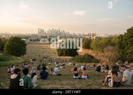 Londra, Regno Unito. . 9 settembre 2023. I londinesi si godono la vista dal Greenwich Park questo fine settimana. Cristina Massei/Alamy Live News Foto Stock