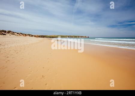 L'iconica Cape Woolamai Surf Beach e Cowrie Patch Beach a Phillip Island, Victoria, Australia Foto Stock