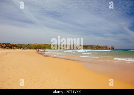 L'iconica Cape Woolamai Surf Beach e Cowrie Patch Beach a Phillip Island, Victoria, Australia Foto Stock