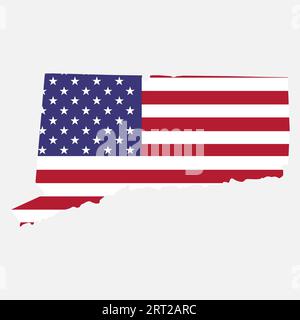 Forma della mappa del Connecticut, stati uniti d'america. Icona Flat Concept illustrazione vettoriale . Illustrazione Vettoriale