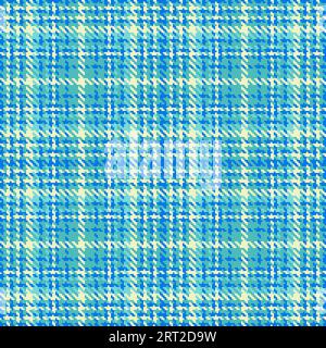 Tessuto a quadri con sfondo a quadri con trama vettoriale tartan senza cuciture nei colori verde ottanio e ciano. Illustrazione Vettoriale