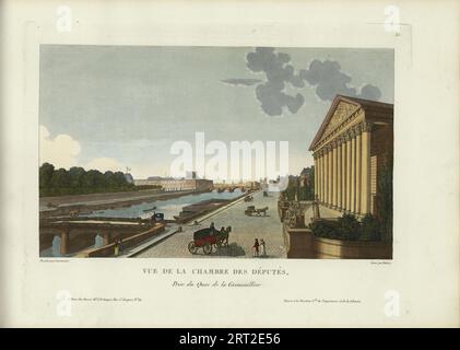 Vue de la Chambre des d&#xe9;put&#xe9;s, pry du quai de la Grenouill&#xe8;re, 1817-1824. Raccolta privata. Foto Stock