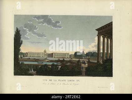 Vue de la Place Louis XV, pry du palais de la Chambre des D&#xe9;put&#xe9;s, 1817-1824. Raccolta privata. Foto Stock