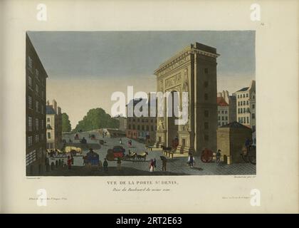 Vue de la porte Saint-Denis, pry du Boulevard du m&#xea;me nom, 1817-1824. Raccolta privata. Foto Stock