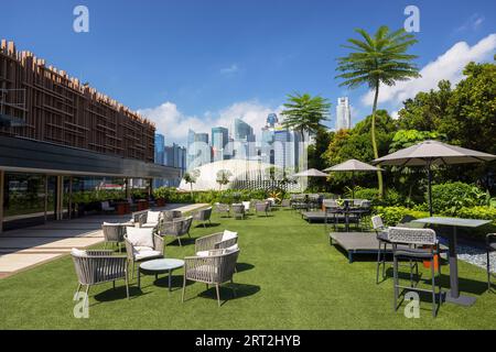 Skyline Bar del Parkroyal Collection Marina Bay Hotel, Singapore Foto Stock