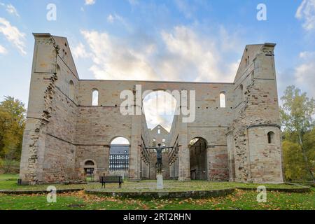 Klosterruine Paulinzella a Paulinzella, Thueringen, Deutschland. Monastero Paulinzella a Rottenbach, Turingia, Germania Foto Stock