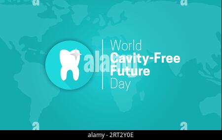 Illustrazione di sfondo World Cavity-Free Future Day Teal Illustrazione Vettoriale