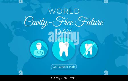 Banner illustrativo di sfondo World Cavity-Free Future Day Illustrazione Vettoriale