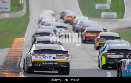 25 agosto 2018, Elkhart Lake, WI, USA: Vinnie Miller (01) corre sul campo al 9 ° Annual Johnsonville 180 a Road America a Elkhart Foto Stock