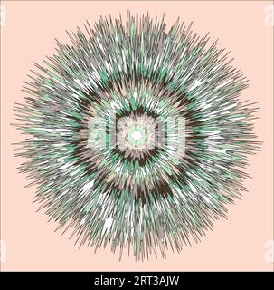 Elementi circolari concentrici. Elemento per grafica web design, modello per stampa, tessuto, involucro, decorazione, design mandala art color Illustrazione Vettoriale