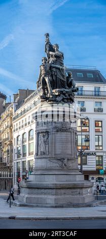 Parigi, Francia - 08 04 2023: Veduta del Monumento del Maresciallo Moncey in Place de Clichy Foto Stock