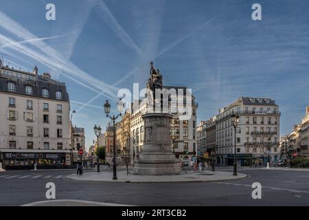 Parigi, Francia - 08 04 2023: Veduta del Monumento del Maresciallo Moncey in Place de Clichy Foto Stock
