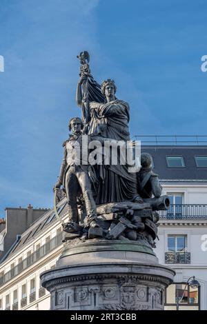 Parigi, Francia - 08 04 2023: Veduta del Monumento del Maresciallo Moncey in Place de Clichy Foto Stock