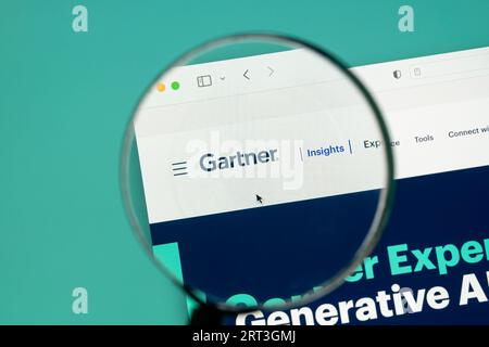 Ostersund, Svezia - 23 giugno 2023: Sito Web di Gartner sullo schermo di un computer. Gartner, Inc. È una società americana di ricerca e consulenza tecnologica Foto Stock