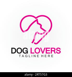 Modello vettoriale con logo Dog Lovers Illustrazione Vettoriale