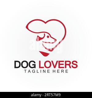Modello vettoriale con logo Dog Lovers Illustrazione Vettoriale