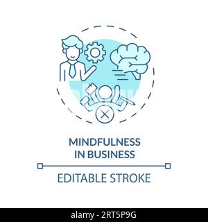 Concetto di business: Icona della linea personalizzabile 2D attenzione Illustrazione Vettoriale