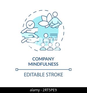 Concetto di consapevolezza aziendale con icone sottili personalizzabili 2D Illustrazione Vettoriale