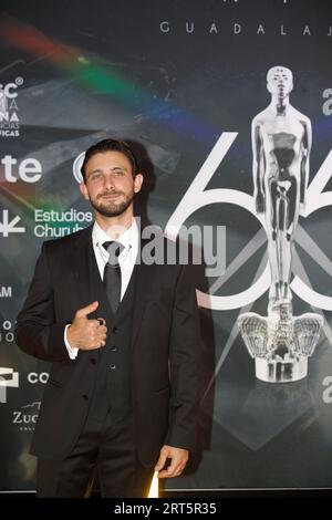 Guadalajara, Messico. 9 settembre 2023. 9 settembre 2023, Guadalajara, Messico: Emiliano Zurita partecipa al Red carpet del 65° Ariel Awards. Il 9 settembre 2023 a Guadalajara, Messico. (Foto di Julian Lopez/ Eyepix Group) (foto di Eyepix/NurPhoto) credito: NurPhoto SRL/Alamy Live News Foto Stock