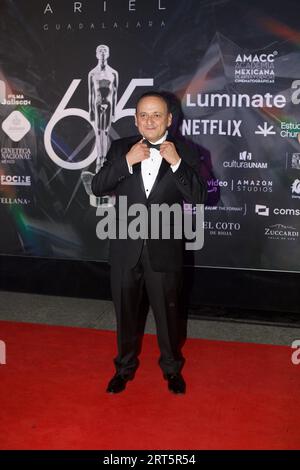 Guadalajara, Messico. 9 settembre 2023. 9 settembre 2023, Guadalajara, Messico: Eduardo Espana partecipa al Red carpet del 65° Ariel Awards. Il 9 settembre 2023 a Guadalajara, Messico. (Foto di Julian Lopez/ Eyepix Group) (foto di Eyepix/NurPhoto) credito: NurPhoto SRL/Alamy Live News Foto Stock