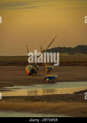 The Quay at Sunset, Wells Next the Sea, North Norfolk Foto Stock
