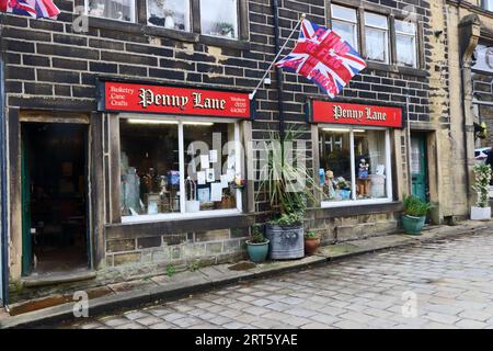 Penny Lane, negozio di artigianato, Howarth Foto Stock