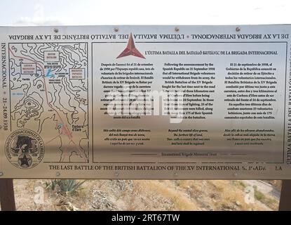 Dove la XV Brigata Internazionale ha combattuto l'ultima volta Foto Stock