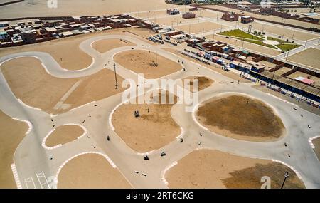 Vista aerea circuito Motopark Santa Rosa . Lima, Perù Foto Stock