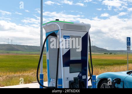 Stazione di ricarica Zunder EV, Torquemada Spagna Foto Stock