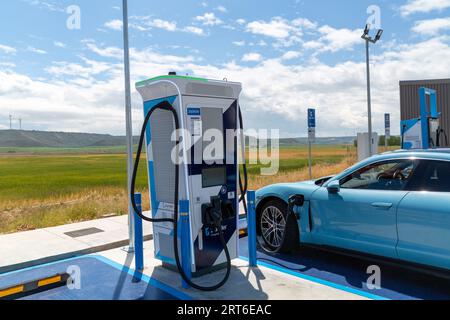 Stazione di ricarica Zunder EV, Torquemada Spagna Foto Stock