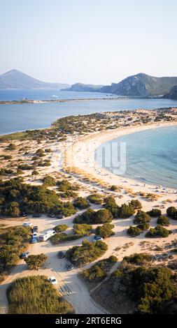 Foto di Voidokilia Beach nel Peloponneso, Grecia Foto Stock