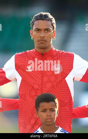 Gladsaxe, Danimarca. 8 settembre 2023. Sebastian Otoa della Danimarca ha visto durante un'amichevole tra la Danimarca U20 e la Francia U20 al Gladsaxe Stadion di Gladsaxe. (Foto: Gonzales Photo - Chrisitan Midtgaard). Foto Stock