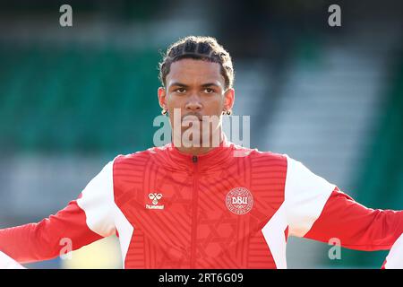 Gladsaxe, Danimarca. 8 settembre 2023. Sebastian Otoa della Danimarca ha visto durante un'amichevole tra la Danimarca U20 e la Francia U20 al Gladsaxe Stadion di Gladsaxe. (Foto: Gonzales Photo - Chrisitan Midtgaard). Foto Stock