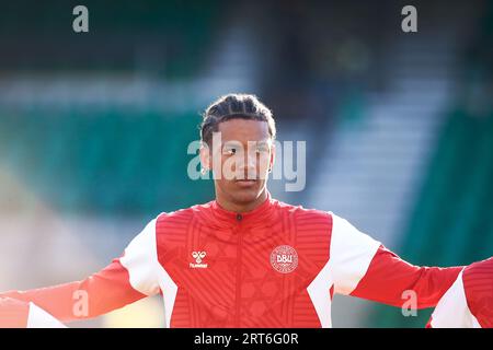 Gladsaxe, Danimarca. 8 settembre 2023. Sebastian Otoa della Danimarca ha visto durante un'amichevole tra la Danimarca U20 e la Francia U20 al Gladsaxe Stadion di Gladsaxe. (Foto: Gonzales Photo - Chrisitan Midtgaard). Foto Stock