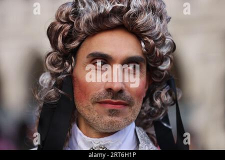 Mann, Edelmann, nobiluomo, Karneval Venedig, Venedig Karneval, Carnevale di Venezia, Masken in Venedig, Venedig Mann, Masken, Kostüme, Foto Stock