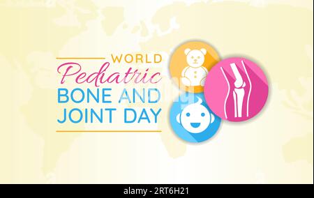 Banner illustrativo di sfondo World Pediatric Bone and Joint Day Illustrazione Vettoriale