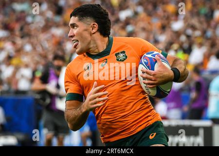 Saint-Denis, Francia, Francia. 9 settembre 2023. Ben DONALDSON dell'Australia durante la Coppa del mondo 2023, partita di Pool C tra Australia e Georgia allo Stade de France il 9 settembre 2023 a Saint-Denis vicino a Parigi. (Immagine di credito: © Matthieu Mirville/ZUMA Press Wire) SOLO USO EDITORIALE! Non per USO commerciale! Foto Stock