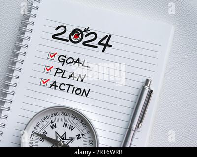 Gennaio 2024. Risoluzione, strategia, soluzione, obiettivo, affari e  vacanze. Data - mese gennaio 2024. Pagina del calendario mensile annuale -  gennaio 2024 Foto stock - Alamy