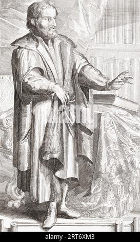 Philip Melanchthon, nato Philipp Schwartzerdt, 1497 - 1560. Autore tedesco, teologo, educatore e riformatore luterano che collaborò con Martin Lutero. Dopo la morte di Lutero divenne il capo della riforma in Germania. Dopo un lavoro di Romeyn de Hooghe. Foto Stock