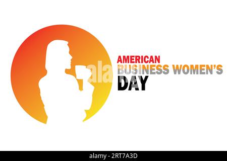American Business Women's Day Vector Illustration. Concetto di vacanza. Modello per sfondo, banner, scheda, poster con iscrizione di testo. Illustrazione Vettoriale