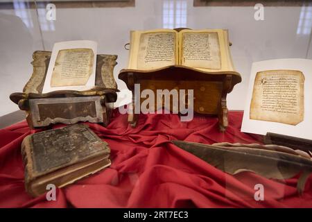 Glosses emilianenses (edizione fax). Kings Hall. Monastero di San Millán de Yuso. San Millán de la Cogolla. La Rioja. Spagna Foto Stock