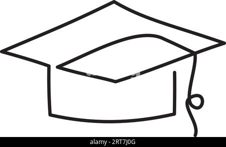 tappo di graduazione vettoriale. studia al college. completamento dell'illustrazione vettoriale universitaria o universitaria su sfondo bianco. Illustrazione Vettoriale