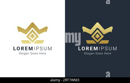 Logotipo Royal Crown con logo Crown di lusso Illustrazione Vettoriale