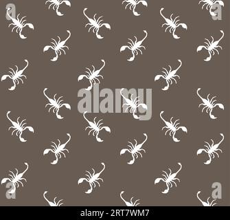 Motivo vettoriale senza cuciture della silhouette scorpio Illustrazione Vettoriale
